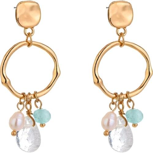 Fashion Retro Earrings for Women 2020 New Bohemia Pearl Pendant Womens Alloy Circle Tassels Earrings Jewelry Gift