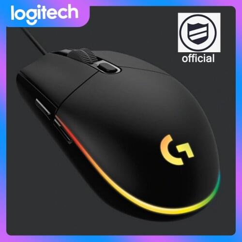 Original Logitech G102 LIGHTSYNC Gaming Mouse Lightweight Optical 8000DPI 16.8M 6 Buttons Wired White Black