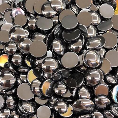 Natural Stone Hematite Stone Cabochon Beads 8 10mm Round No Hole Loose Beads For jewelry making DIY Ring Necklace accessories