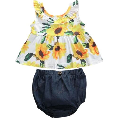 Girl Clothes 2020 Newborn Baby Girl Sleeveless Shirt Dress Top+ Shorts Pants 2pcs Summer Outfit Clothes Set