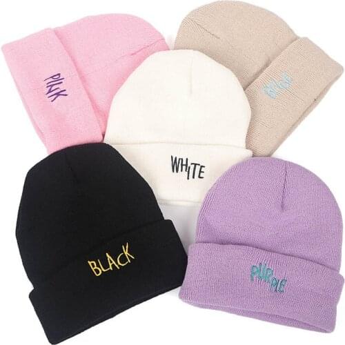 Wholesale 10pcs/lot Autumn and Winter Knit Hat Women Men Purple White Pink Black Beige Cap Hip Hop