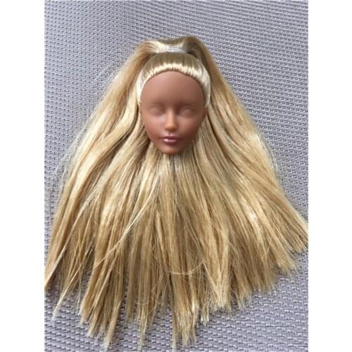 Rare Face Doll Head 1/6 Doll Toys Part Bobo Multi-Colorful Hair Princess Doll Accessories DIY Make Up Practice Doll Heads