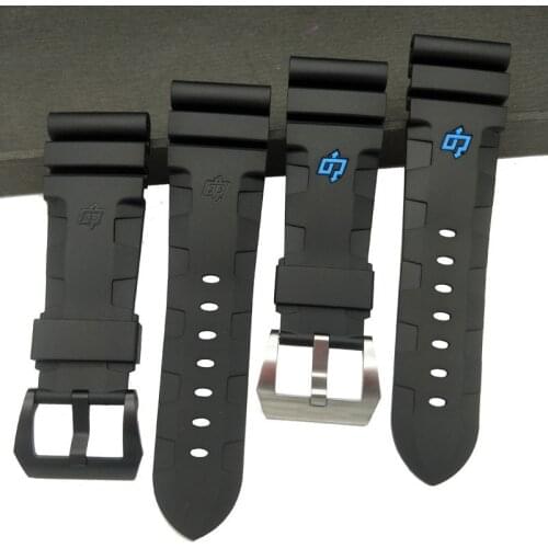 24mm 26mm Black Blue Green Soft Nature Rubber Watch Strap For LUMINOR 1950 Men PAM661/441/389/305panerai Waterproof Watchband