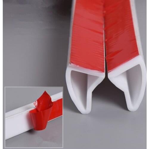 White Collapsible Shower Threshold Water Dam Kitchen bathroom Barrier and Retention System Water Stopper Silicone sealing strip