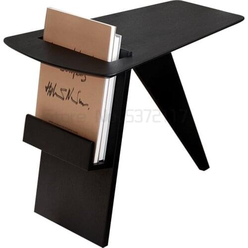 Nordic solid wood sofa edge light luxury creative narrow tea table modern simple living room corner table