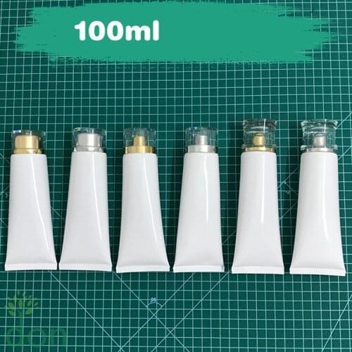 100ml White Plastic Soft Tubes 100g Skin Care Facial Cleanser Hand Cream Lotion Cosmetic Hair Darkening Shampoo Squeeze Bottle