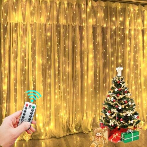 Curtain Lights Indoor Waterfall Fairy String Usb Led Bedroom String Lights Decoration Wedding Christmas Party Holiday New Year