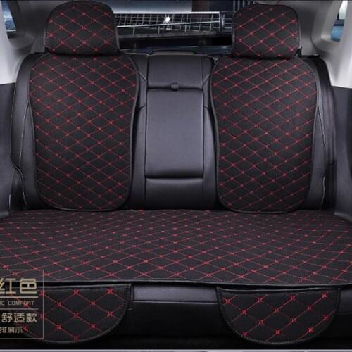 1 Rear Car Seat Cover Universal Flax Car Back Seat Cushion with Backrest Four Seasons Interior Auto Chair Seat Carpet Mat Pad