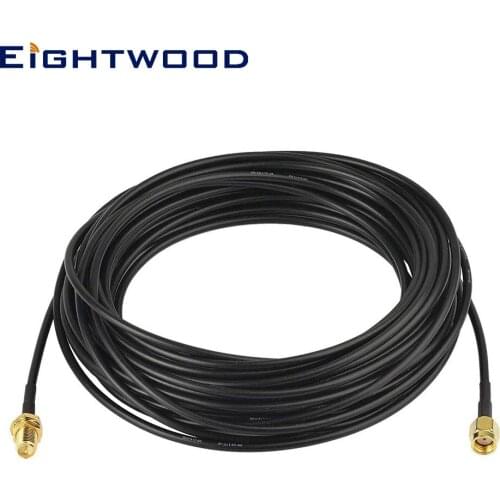 Eightwood RP-SMA Male to RP-SMA Female RG174 WiFi Antenna Cable 30 ft for Wireless Network Card USB Adapter Security IP Camera