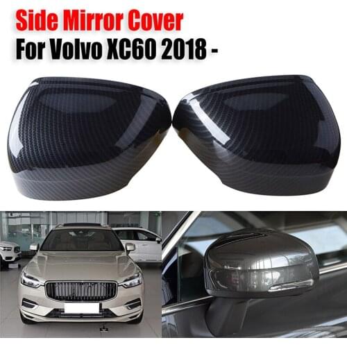 Car Rearview Mirror Cover Side Mirror Cap Fit For Volvo XC60 2018 2019 New High Quality ABS Carbon Fiber Pattern Car Accessories