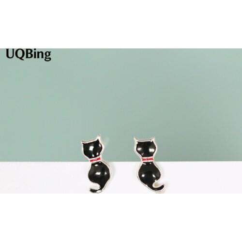 Free Shipping 2017 New Arrivalsl 925 Sterling Silver Cat Stud Earrings For Women Jewelry Pendientes Brinco