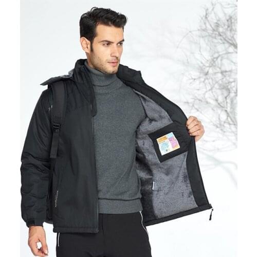 Winter Hiking Jacket Men Fleece inside thick thermal Parka Windproof Waterproof Windbreaker Male outdoor Mountaineering jacket