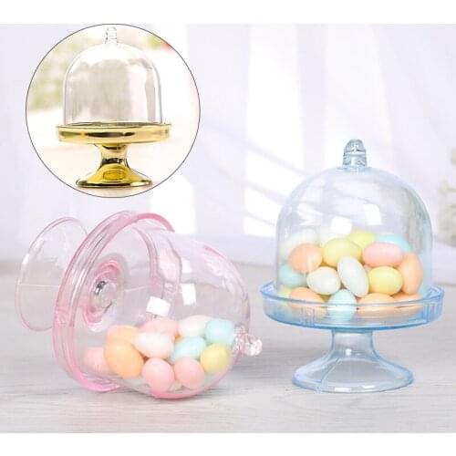 1Pc Creative Transparent Plastic Tray Candy Boxes for DIY Wedding Candy Box Baby Shower Birthday Guests Gift Box Party Supplies