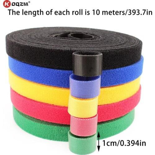 10Meter/Roll Color Self Adhesive Fastener Tape Reusable Strong Hooks Loops Cable Tie Magic Tape DIY Accessories 10mm