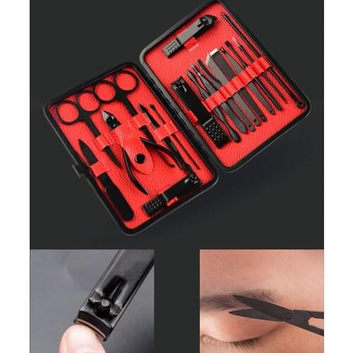 18/15/12/7Pcs/set Pedicure Manicure Kit Stainless Steel Nail Files Eyebrow Tweezers Clamps Cuticle Scissors Manicure Tools