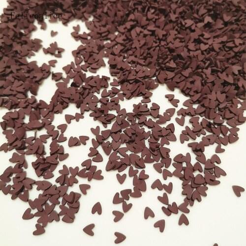 20g New Polymer Hot Clay Sprinkles Brown Heart for DIY Crafts Tiny Cute Accessories