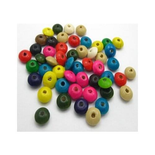 200pcs mixed color DIY decoration accessories wood beaded material 10mm * 5 mm carft Home Decor Accessories