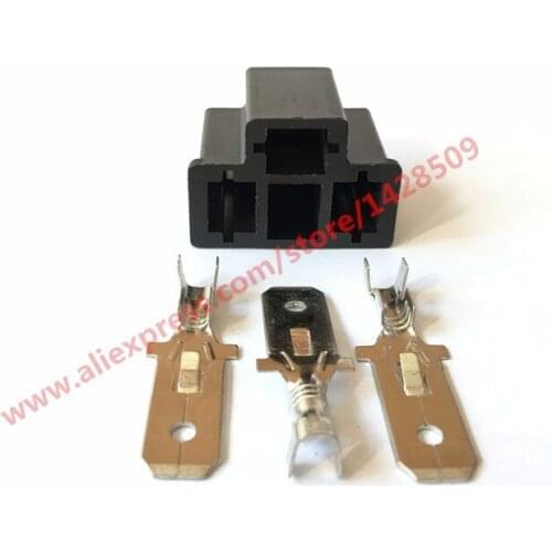 5 Sets PA66 Motorcycle H4 3 Pin Unsealed Cable Wire Connector Electrical Connector Automotive Plug Lamp Holder Socket