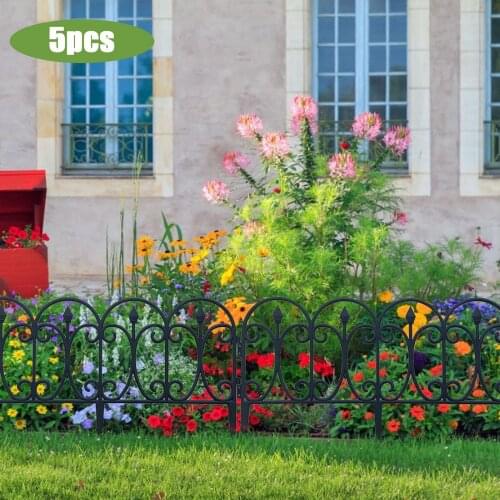 5pcs Splicable And Detachable Plastic Fence Garden Outdoor Pastoral Fence Landscape Garden Border Edging Barrier Wedding Fence