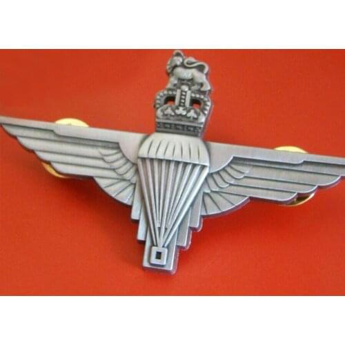 UK British ROYAL PARATROOPER METAL WINGS HAT BERET COCKADE CROWN BROOCH BADGE PIN