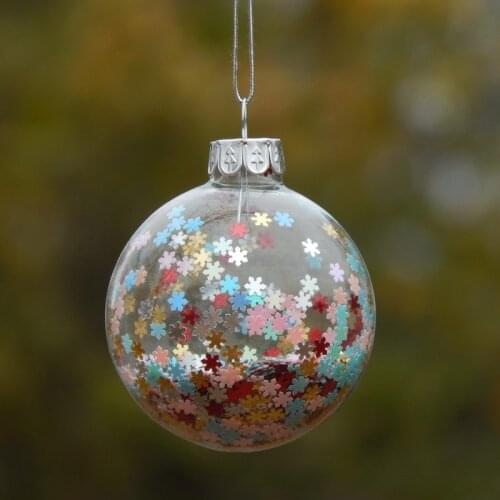 Free Shipping 8pcs/pack Diameter=8cm Inner Chips Handmade Glass Ball Christmas Day Decoration Globe Festival Friend Gift