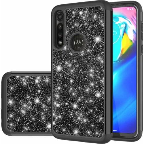Glitter Sparkle Bling Shiny Shock Absorption Full Body Protective Anti-Scratch Tough Armor Phone case for Motorola Moto G Power
