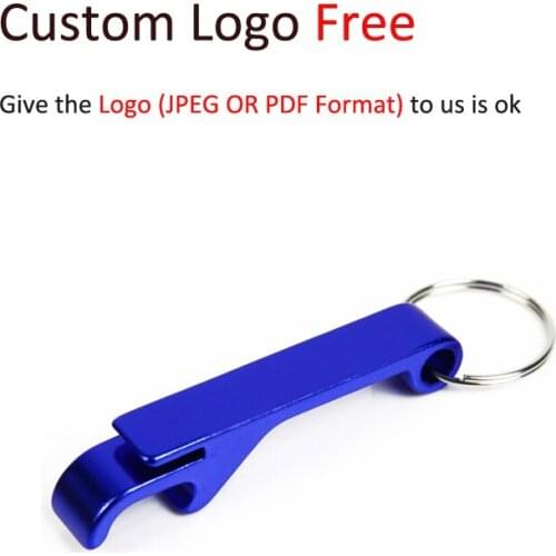 Custom Logo Free Keychain Beer Opener Portable Aluminium Alloy Key Chain Ring Can Bottle Openers Customized Promotional Gift
