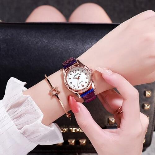 Magnetic buckle magnet watch female student simple fashion trend magnet lazy strap