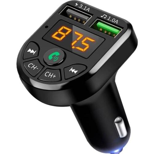 Bluetooth 5.0 FM Transmitter Car Kit MP3 Modulator Player Wireless Handsfree Audio Receiver Dual USB Fast Charger 3.1A