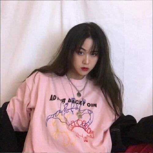 T Shirts O Neck Short Sleeve Tee Shirt Casual Women Clothing accessory album Harajuku dinosaur Printing T-shirt Fashion Womens