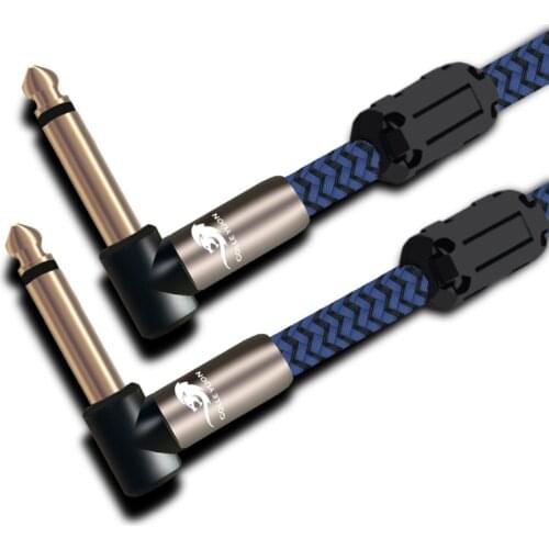 HIFI MONO Angle 6.5mm to 6.5mm Angle 1/4" Guitar Cable for Speaker Electronic Organ Audio Cable 6.35mm to 6.35mm