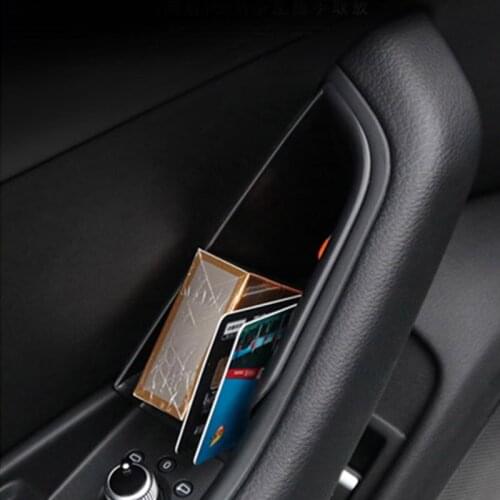 2Pcs Black For Audi A4 A5 2018-2020 Front Door Handle Storage Bag Automobile Organizer Box Phone Holder Car Accessories