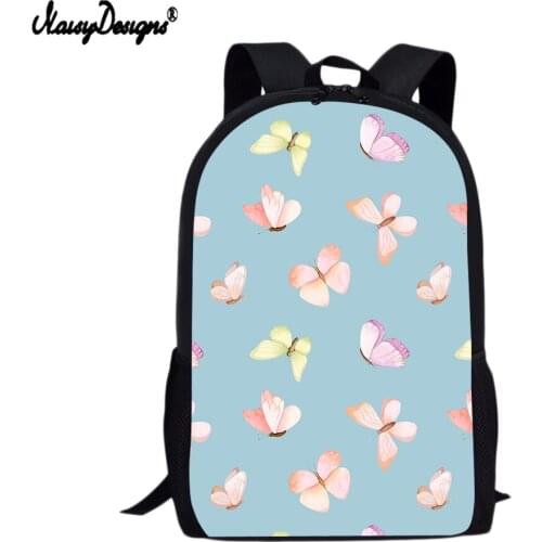 NOISYDESIGNS Multicolor Butterfly Print School Bag for Elementary Girls Boys Junior Primary Kids Schoolbag Cute Children Bookbag