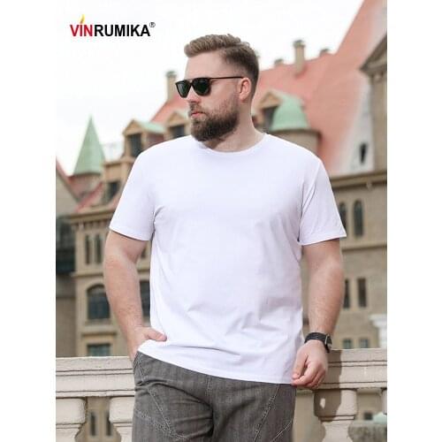 Large Size M-8XL 2021 Summer Mens O-Neck White Casual Cotton T-shirt Male Black Short Sleeve T-shirts Tees Tops 5XL 6XL 7XL 8XL