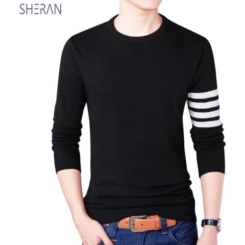 2019 New Spring Autumn Brand Casual Mens Sweaters Fashion O-Neck Striped Slim Fit Knitting Mens Sweater Pullover Men Pull Homme