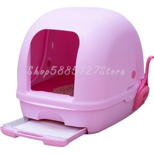 Limited Cat Litter Basin Double Deck Large Size Fully Enclosed Deodorization Anti Splashing Cat Toilet Set Cat Products