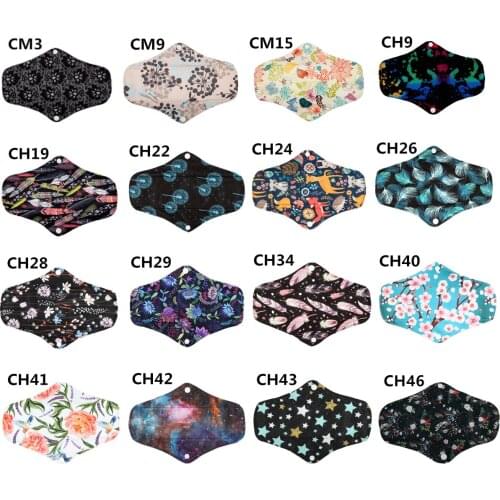 [Sigzagor] 30 LONG Panty Liners Reusable Washable CHARCOAL Bamboo Mama Cloth Pads, Menstrual Maternity Pads,10"/25cm, 11 Designs