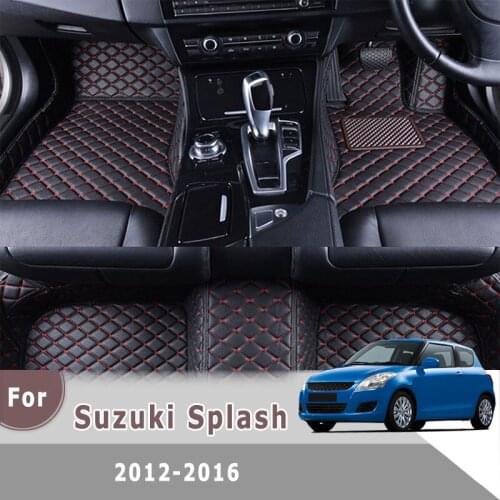 RHD Custom Car Floor Mats For Suzuki Splash 2016 2015 2014 2013 2012 Auto Accessories Interior Car Styling Carpets Leather Rugs