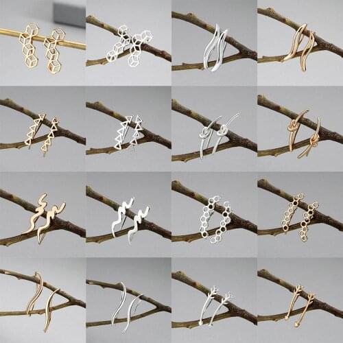 QIAMNI Boho Stackable Heart Triangle Wave Arrow Piercing Earrings Climber Ear Crawlers Birthday Lover Gift Pendientes Bijoux