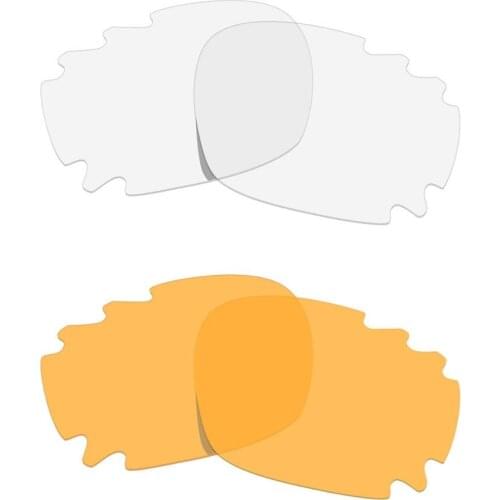 HKUCO For Jawbone-Vented Sunglasses Replacement Polarized Lenses 2 Pairs - Transparent & Transparent Yellow