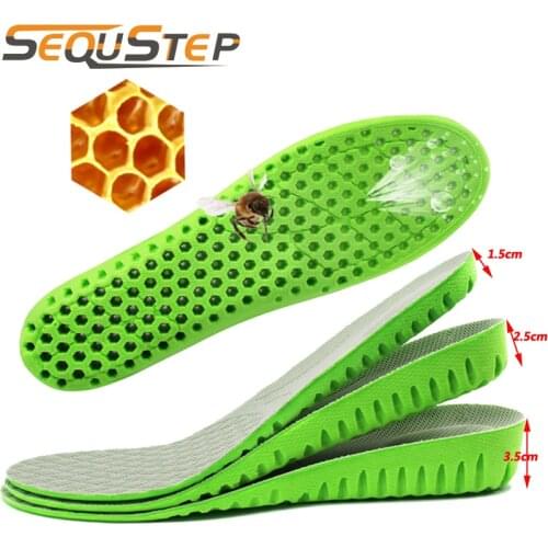 MCH03 Men Women Height Increase Insole Breathable Honeycomb Heel Lift Taller Increase Height Shoe Pad Cushion Insoles