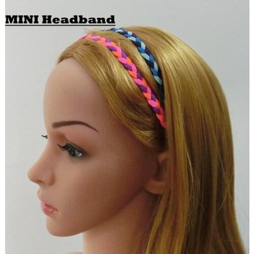 3 rope headband Wholesale New item Hot sale 9 colors triple mini braided headband for girl