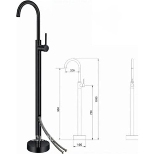 High Quality Home Floor Standing Bathtub Faucet Single Handle Vertical Bathtub Filler Faucet Household Bathtub Faucet Set 1090mm