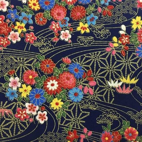 Japanese Bronzing Cotton Fabric For DIY Clothing Jewelry, Making DIY Cheongsam, Handbag, Waistband, Hairband Material