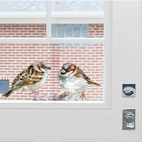Vivid 3D Hand painted bird Wall Sticker window living room bedroom decorations wallpaper Mural stickers PVC Removable