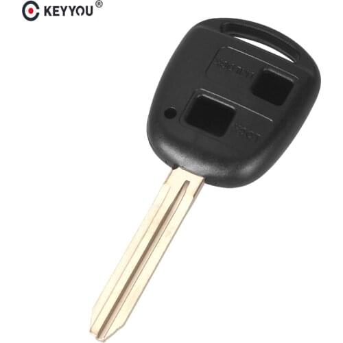 KEYYOU 10X Replacement 2 Buttons Remote Key Shell Case For Toyota Corolla RAV4 Prado Yaris Camry Car Key Case + Button Pad