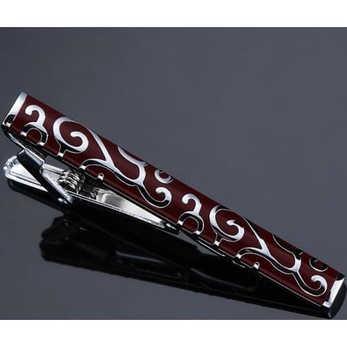 Men High Quality Tie Clips for men wedding and business party dresses men jewelry silvery red baking finish metal tie clips