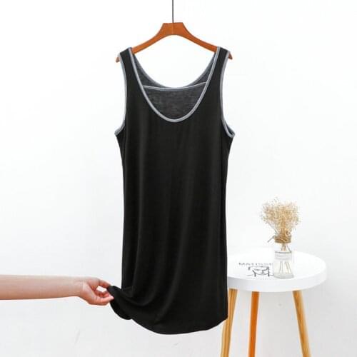 Summer Beautiful Back Nightdress Camisole Modal Dress Womens Nightgowns Large Size Sleepwear Nightshirt Ladies Night Gown