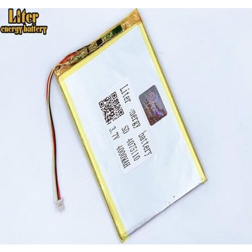 1.0MM 3pin connector 4075110 3.7V 4000mah tablet pc 7 inch lipo battery in rechargeable Batteries with full capacity