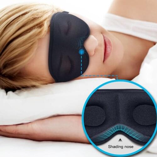 1Pcs 3D Sleeping Eye Mask Travel Rest Aid Eye Mask Cover Patch Paded Soft Sleeping Mask Blindfold Eye Relax Massager Beauty Tool